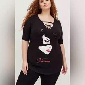 NWT Torrid Warner Bros DC Comics Black Catwoman Graphic Tunic size 4X